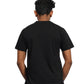 Person wearing a black shirt and jeans on a background