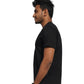 Person wearing a black shirt and jeans on a background