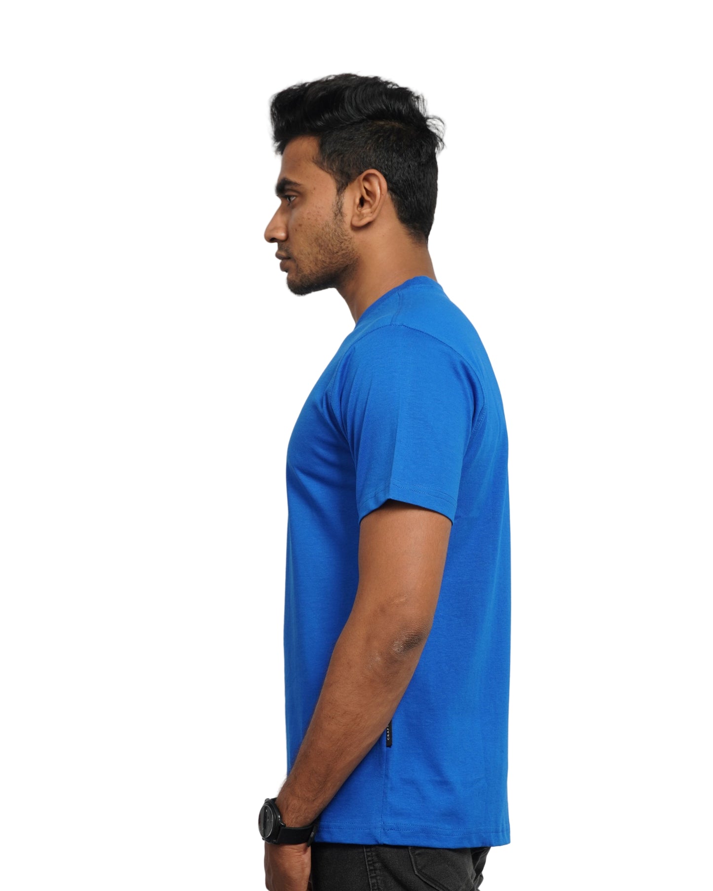 Blue t-shirt Left view
