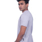 Person wearing a gray shirt andpants on a  background