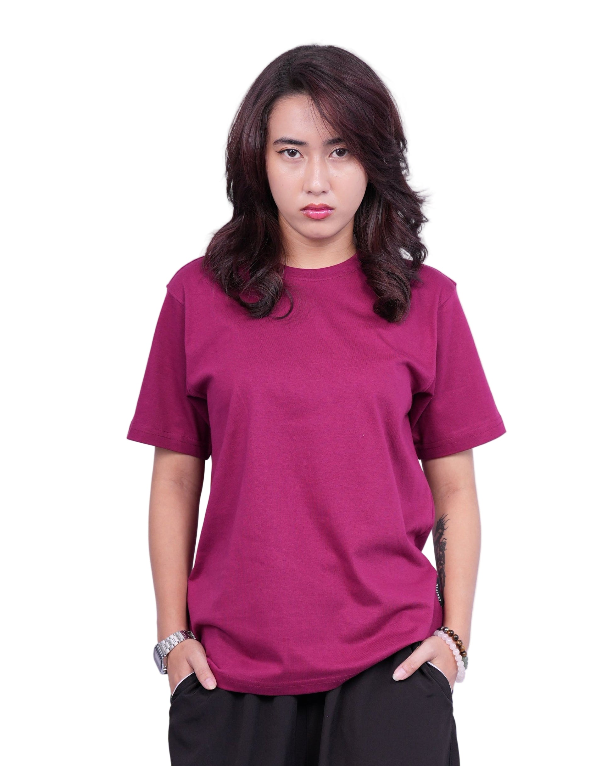 Maroon  t-shirt front view