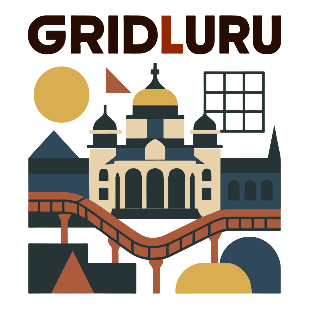 Gridluru T-shirt design with Vidhana Soudha, metro lines, geometric shapes, and customizable name.