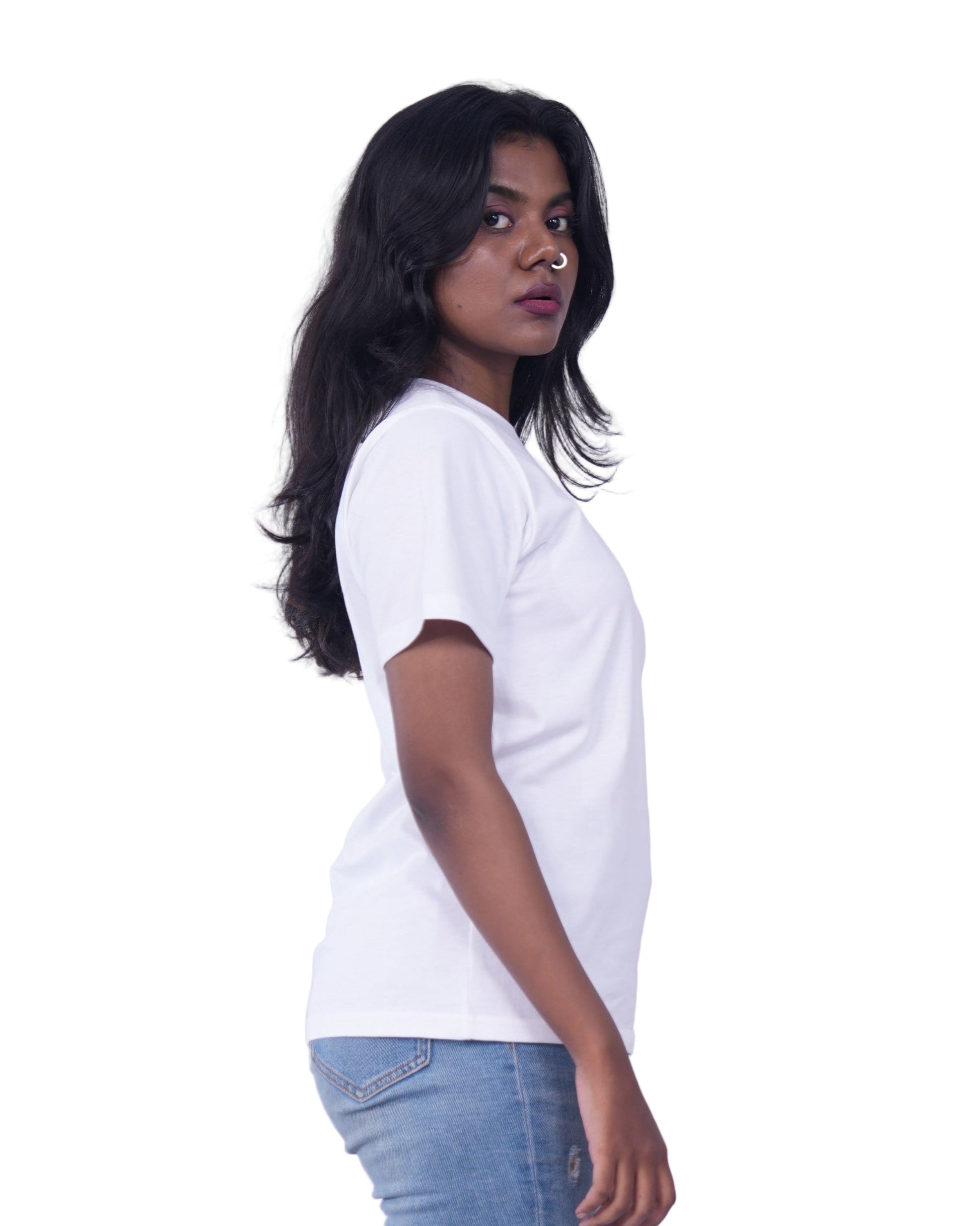 white t-shirt right view